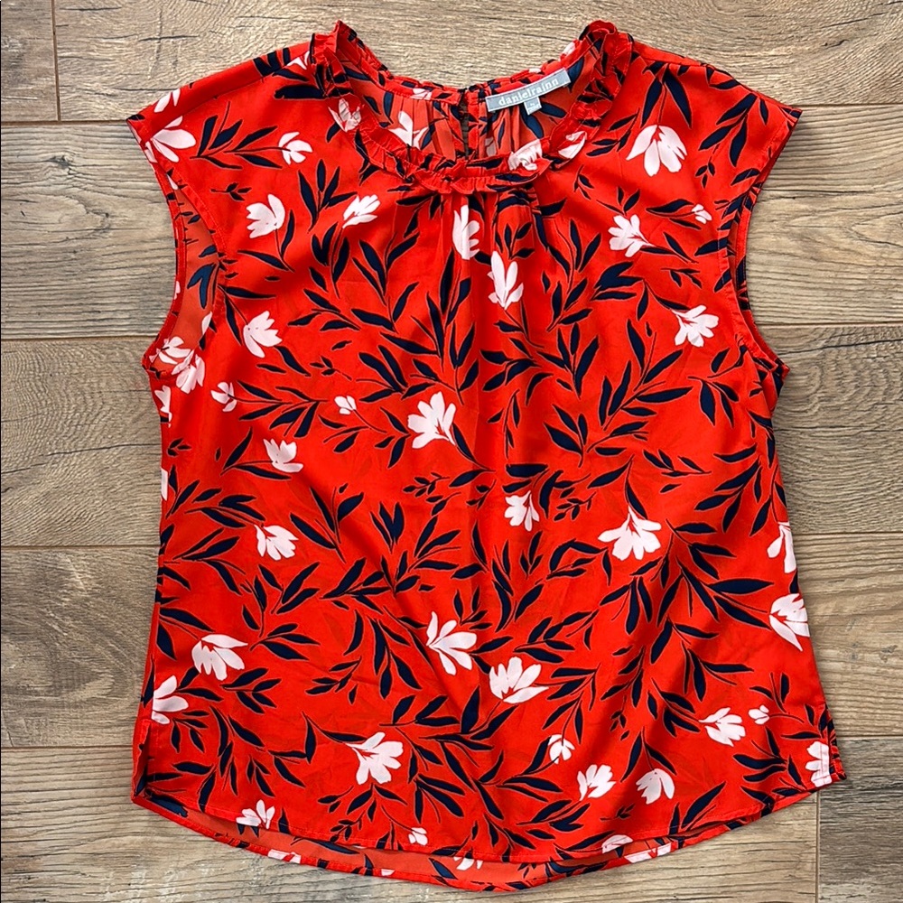 Daniel Rainn Petite Large Sleeveless Orange Blouse